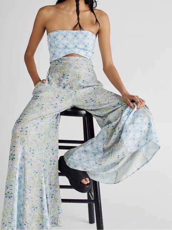Free People Pants - Free People Juliet Cutout Strapless Wide Leg Jumpsuit
